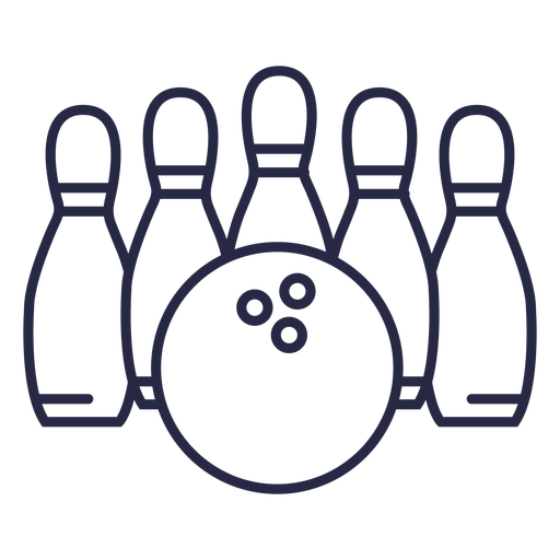 Bowling pins and ball icon PNG Design