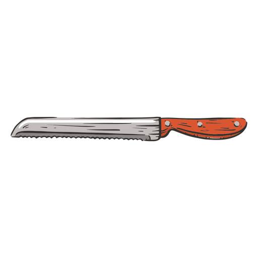 Bread knife colored hand drawn PNG Design