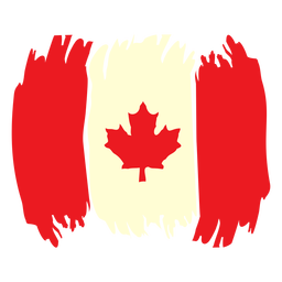 Pincelada com bandeira do Canadá plana Desenho PNG