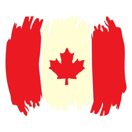 Pinselstrich Kanada Flagge flach PNG-Design