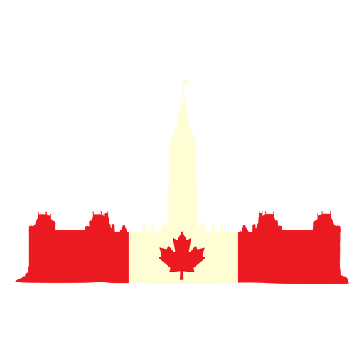 Kanadisches Parlament auf Flaggenflach PNG-Design