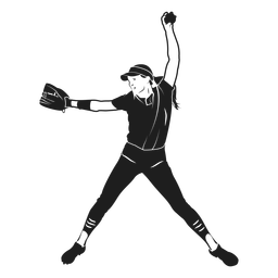 Catcher Passing The Ball Black PNG & SVG Design For T-Shirts