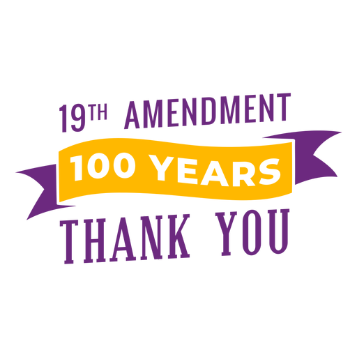 Centennial womens suffrage lettering PNG Design