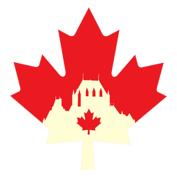 Chateau frontenac en hoja de arce plana Diseño PNG