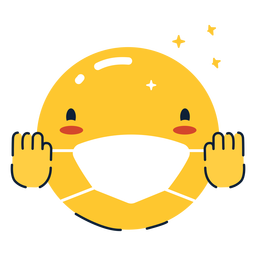 Jubelnder Emoji mit flacher Gesichtsmaske PNG-Design