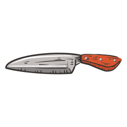 Cuchillo de chef dibujado a mano de color Diseño PNG