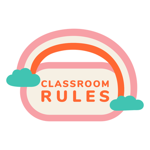 Classroom rules label PNG Design