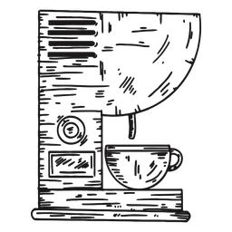 Kaffeemaschine detaillierte Hand gezeichnet PNG-Design Transparent PNG