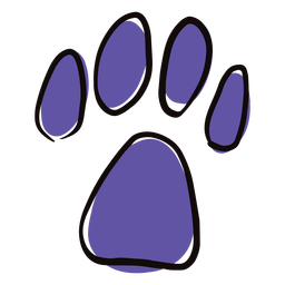 Doodle de impresión de pata de color Diseño PNG