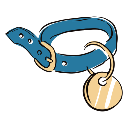 Colored pet collar doodle Transparent PNG & SVG vector file