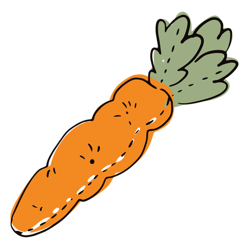 Doodle de zanahoria de trapo coloreado Diseño PNG