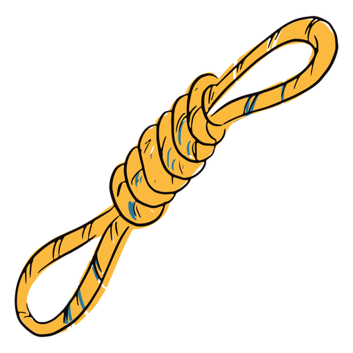 Colored tied rope doodle PNG Design