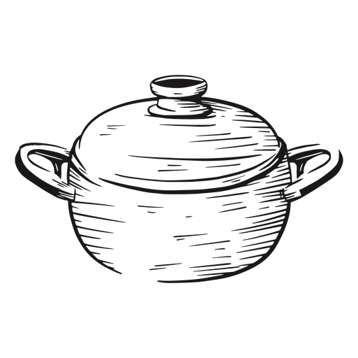 Cooking pot hand drawn PNG Design