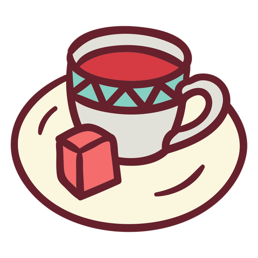 Tasse Kaffee flach PNG-Design