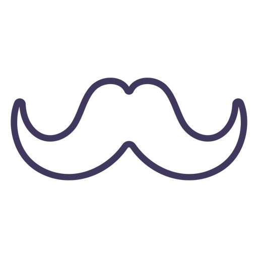 Icono de bigote con curvas Diseño PNG