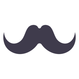 Silueta de bigote con curvas Diseño PNG