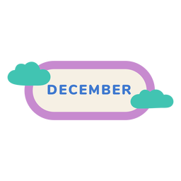 December cloud label PNG Design