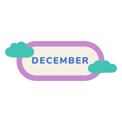 Etiqueta de nube de diciembre Diseño PNG