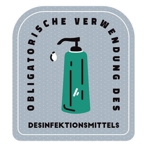 Desinfect your hands german badge PNG Design
