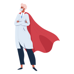 Doctor héroe con carácter de capa Diseño PNG
