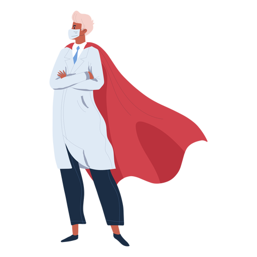 Doctor hero with cape character PNG Design