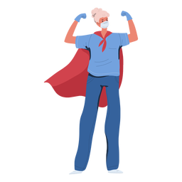 Enfermeira idosa heroína personagem Desenho PNG