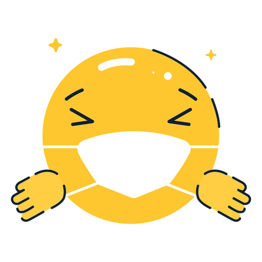 Emoji abrazando con mascarilla plana - Descargar PNG/SVG transparente