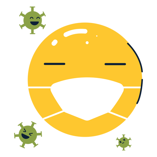 Emoji mit Gesichtsmaske und Sporen flach PNG-Design