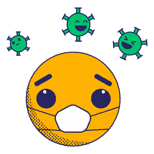 Emoji con esporas de virus planas