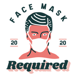 Máscara facial necessária letras Desenho PNG