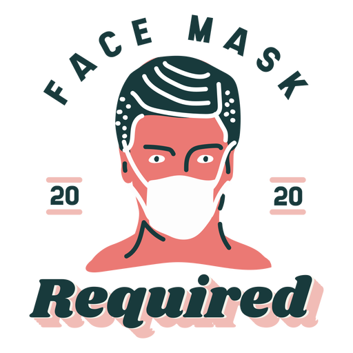 Face mask required lettering PNG Design