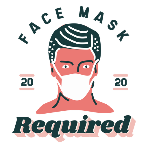 Gesichtsmaske erforderlich Schriftzug PNG-Design