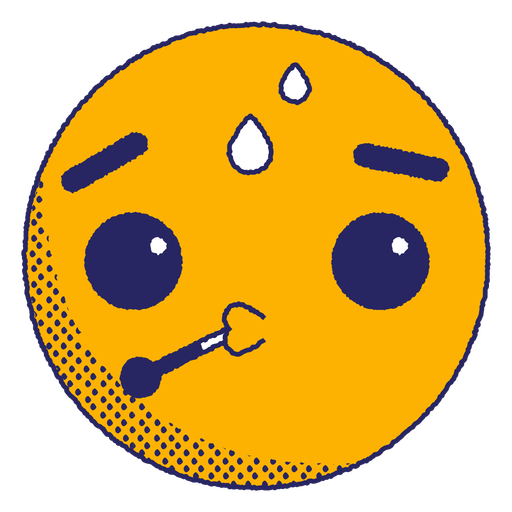 Febre emoji plana Desenho PNG