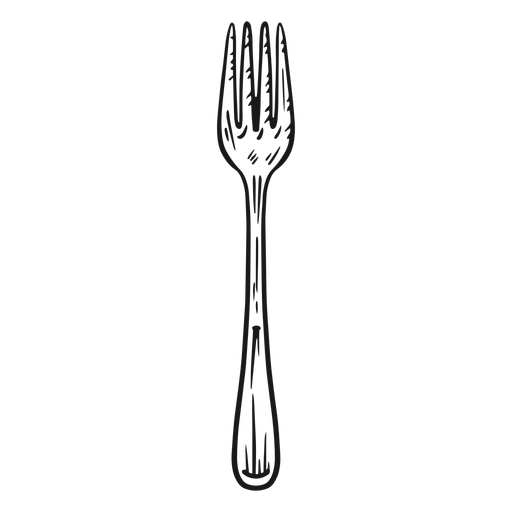 Fork utensil hand drawn