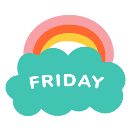 Friday rainbow label PNG Design