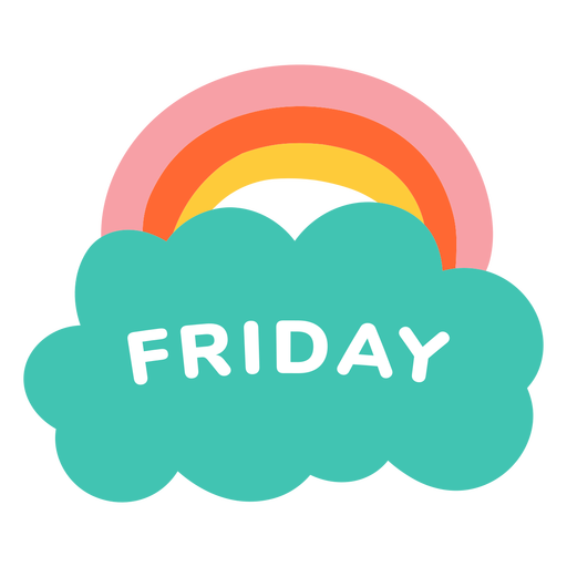 Friday rainbow label - Transparent PNG & SVG vector file