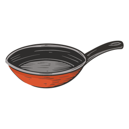 Frying pan colored hand drawn PNG Design