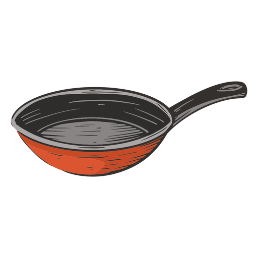 Frying pan colored hand drawn PNG Design