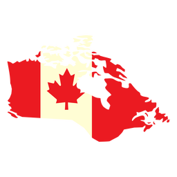 País geográfico con bandera de canadá plana Diseño PNG