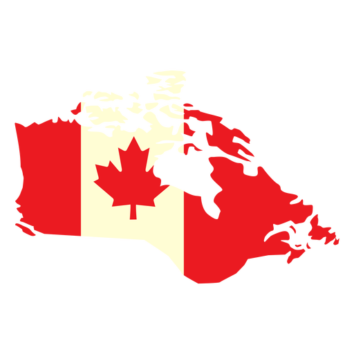 Geographic country with canada flag flat