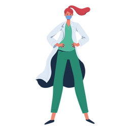 Ginger doctor heroine character PNG Design