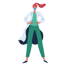 Personaje de heroína de jengibre doctor Diseño PNG