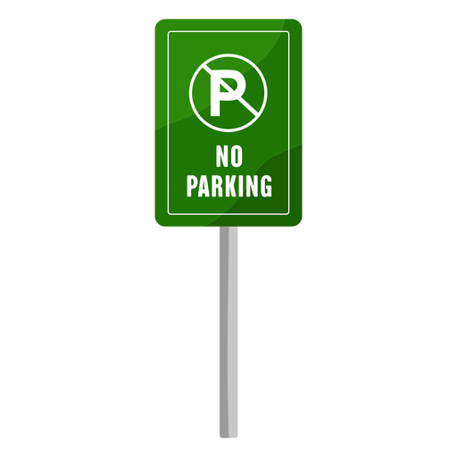 Verde sin se?al de estacionamiento plana Diseño PNG