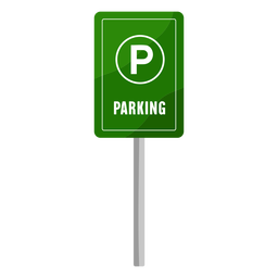 Sinal de estacionamento verde plano Desenho PNG