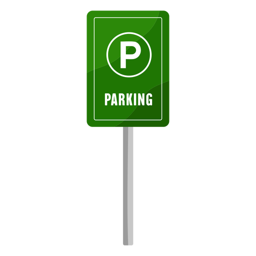 Green parking sign flat PNG Design