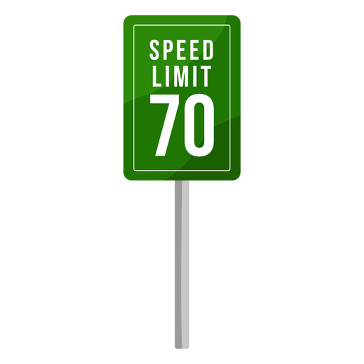 Sinal de limite de velocidade verde plano Desenho PNG