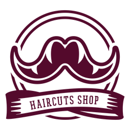 Insignia de bigote tienda de corte de pelo Diseño PNG