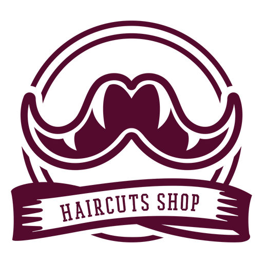 Haarschnitt Shop Schnurrbart Abzeichen PNG-Design