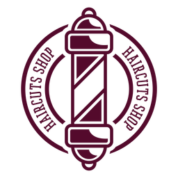 Insignia de tienda de cortes de pelo Diseño PNG