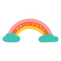 Etiqueta de arco iris de pase de pasillo Diseño PNG
